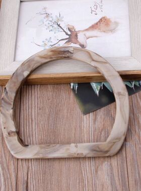 D shape Round Bamboo Wood Resin Bag Handle for Handcrafted H