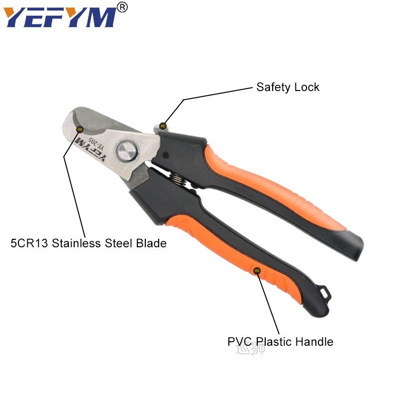 Cable scissors YE-205,205A, wire stripper, industrial grade