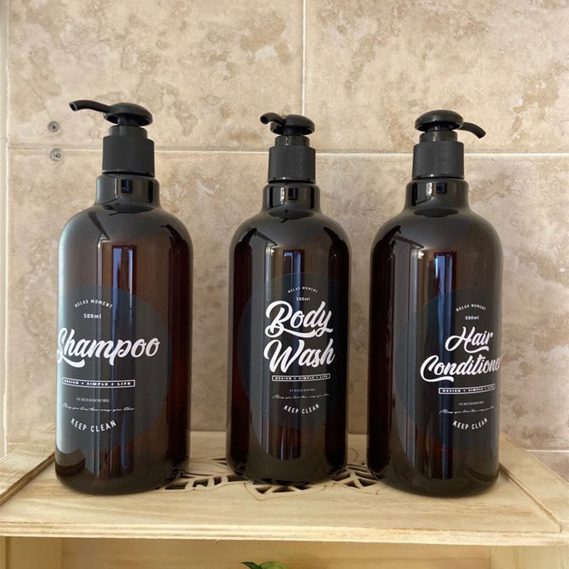 3 in 1 set Bath Soap Dispenser 500ml Dispensing Empty Bottle