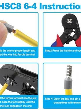 Crimp Wire Ferrules Kit Hexagonal Sawtooth Ratchet Crimping