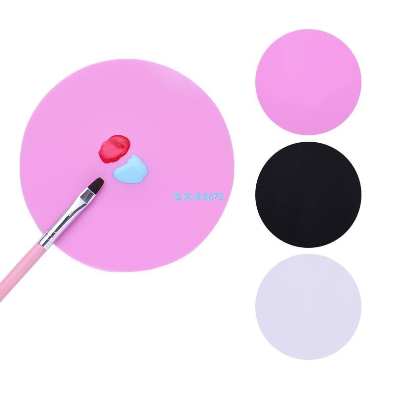 1Pc Silicone Round Mixing Paint Palette Mat Foldable Washabl