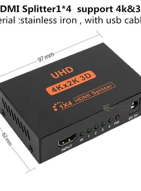 Hdmi Splitter 1 in 2 out 1080p 4K 1x2 1x4 HDCP Stripper 3D S