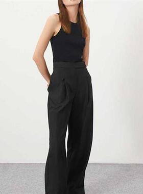 Mnealways 18 Spring Summer Black Ladies Office Trousers Wome