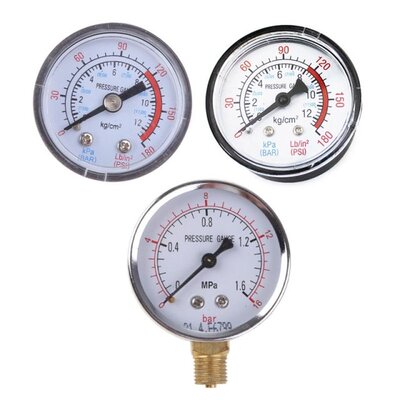 Air Compressor Gauge All Purpose Pressure Gauge Iron/Plastic