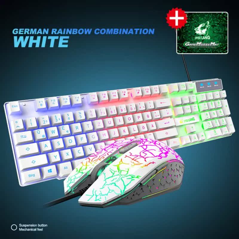 3pcs/Set Gaming keyboard Wired 2400DPI Adjustable Gaming Mou