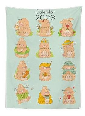 Useful Rabbit Year Calendar Wall Tapestry Background Cloth