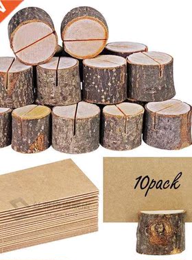 0pcs Wood Place Card Holders Table Name Card Holder Holder