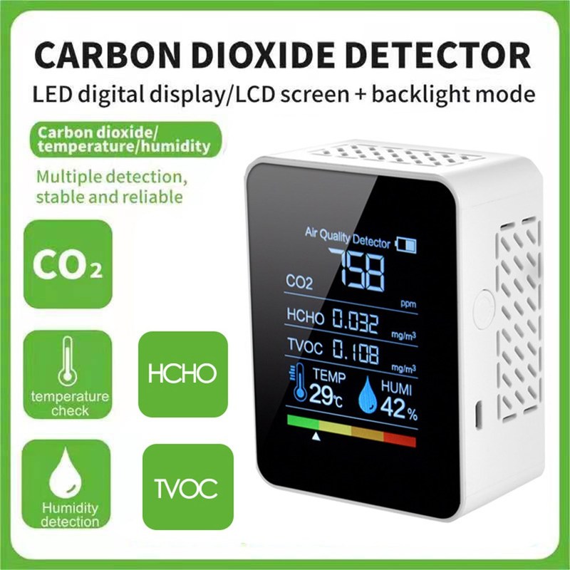 5 in1 CO2 Meter Digital Temperature Humidity Sensor Tester M