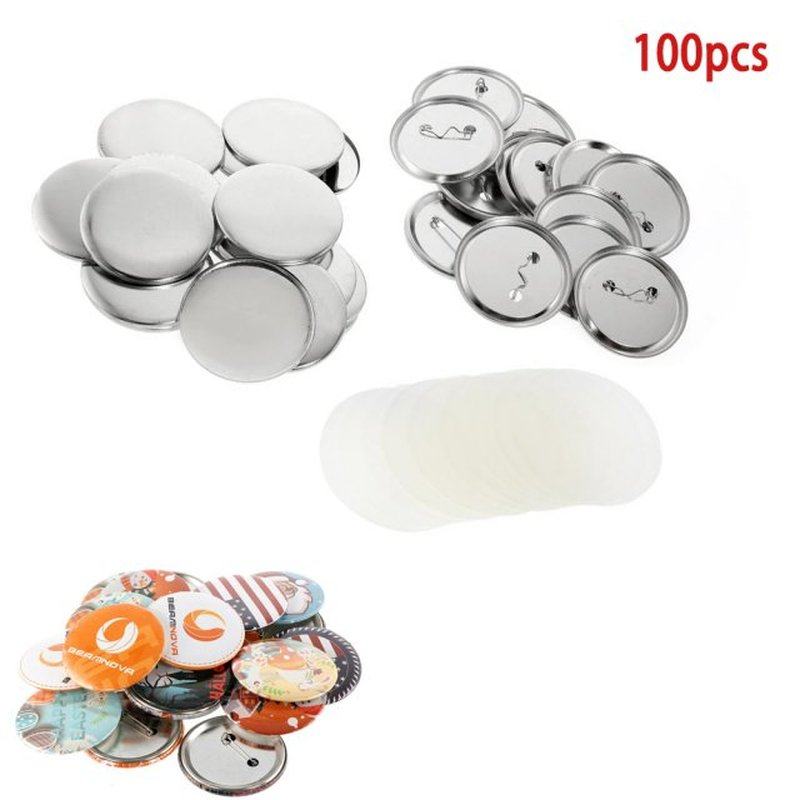 100pcs Button Badge Machine Parts Metal Button Pins Blank Se