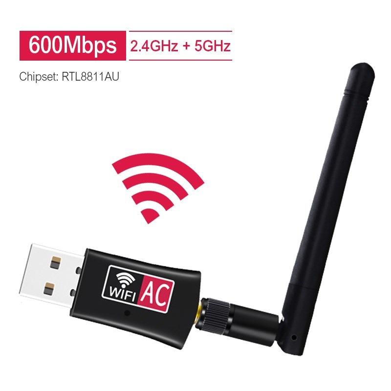 USB Wifi Adapter AC600 Dual Band 600Mbps Network Card Receiv