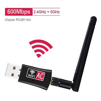 USB Wifi Adapter AC600 Dual Band 600Mbps Network Card Receiv