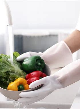 2x Dishwashing Cleaning Gloves Silicone Rubber Dish Washing