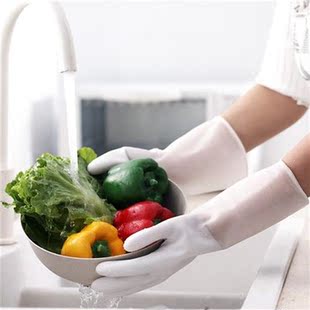 2x Dishwashing Cleaning Gloves Silicone Rubber Dish Washing