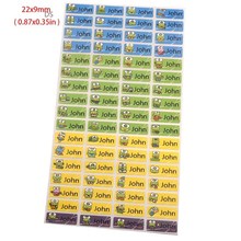 100PCS Cartoon Frog Pattern Custom Name Sticker Waterproof