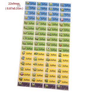 100PCS Cartoon Frog Pattern Custom Name Sticker Waterproof