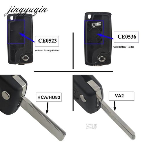 2 Button VA2 Car Key For Citroen C2 C3 C4 PICASSO Remote Ala