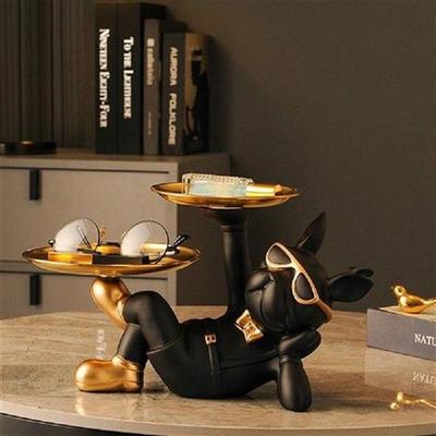 Resin Candy Storage Container Table Crafts with 2 Tray Dog