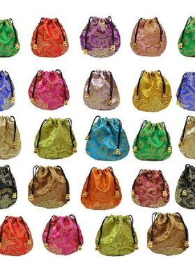 24pcs Silk Brocade Jewelry Pouch Bag Small Satin Coin Purse