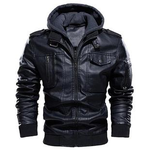 Motorcycle Jacket Men Casual PU Leather Jackets Man Winter T