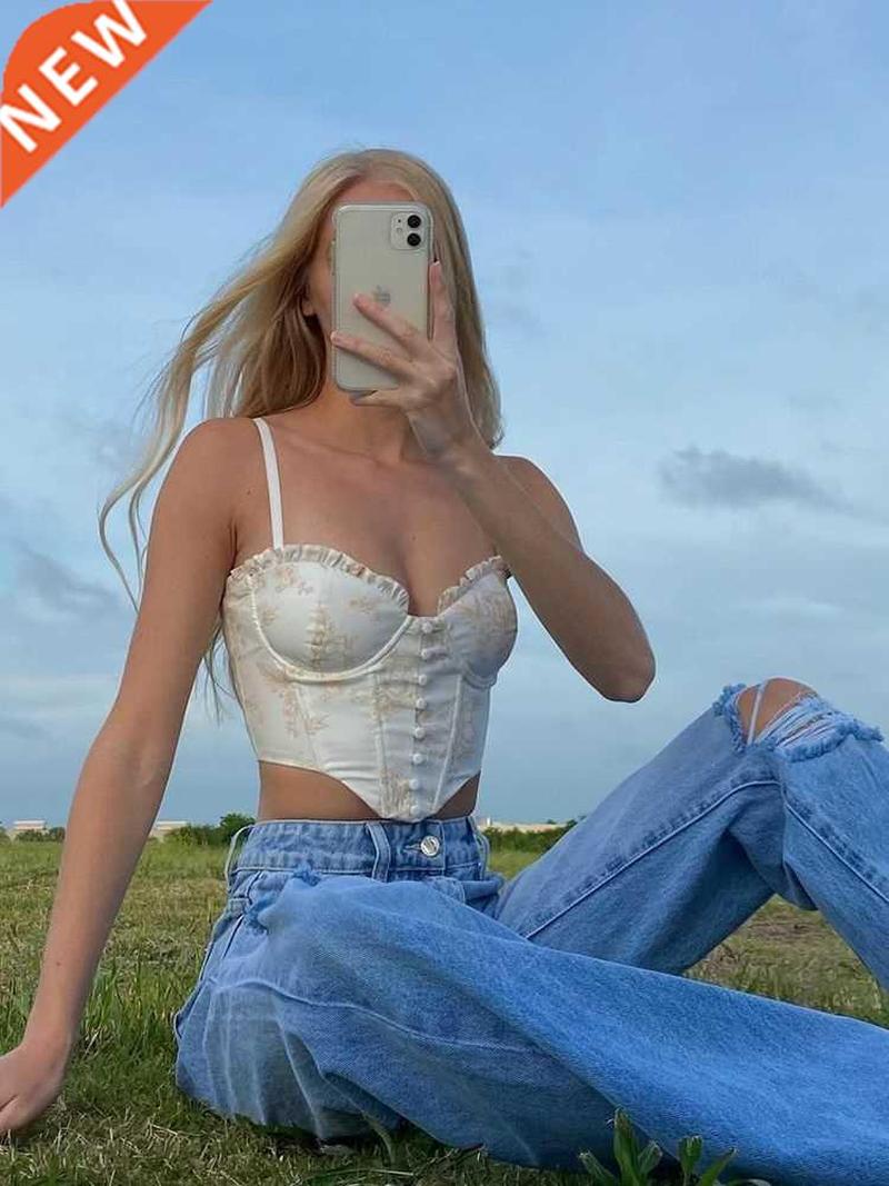 high quality Corset Top Y2k Women 2022 New Arrivals Mesh Flo