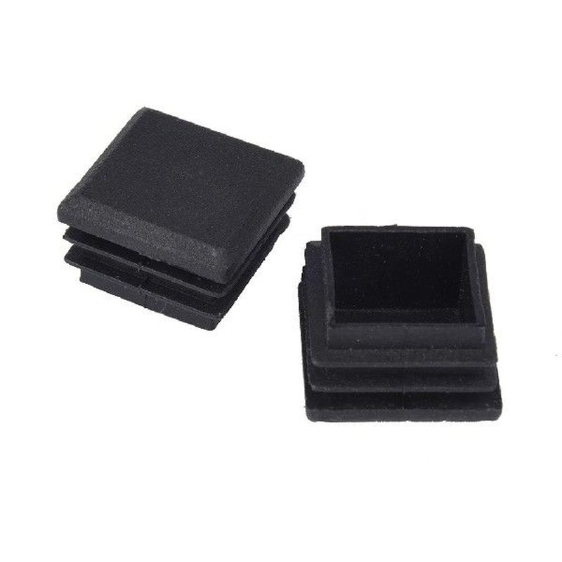 Promotion! 10 Pcs Plastic Black  Square Tube Inserts End