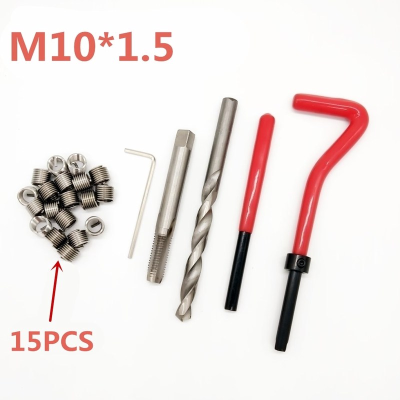 15pcs  Pro C Drill ool Metric hread Repair Insert Kit M10 fo