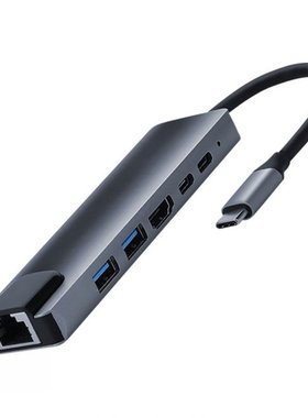 Ethernet Port 6 In 1 Multiport Laptop Adapter Docking Statio