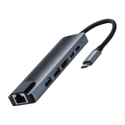 Ethernet Port 6 In 1 Multiport Laptop Adapter Docking Statio