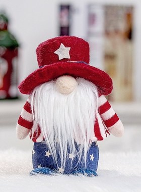 Patriotic Veterans Day Tomte Gnome Decorations Handmade Star