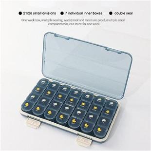 7 Days Pill Organizer Portable Pills Box Blue Monthly Medici