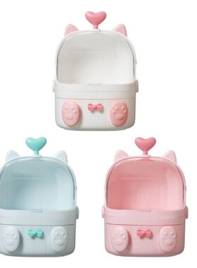 Cat Shape Plastic Makeup Storage Box Cosmetic Organizer Make