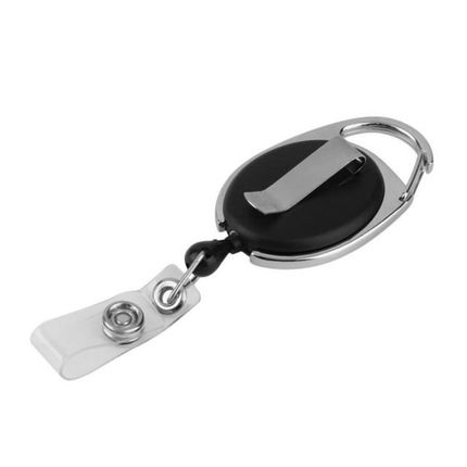 Black Retractable Reel Pull Key ID Card Badge Tag Belt Clip