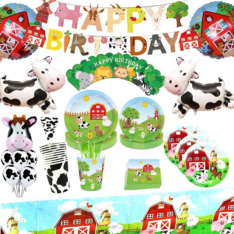 Farm Animals Cow Theme Kids Birthday Parties Decor Party