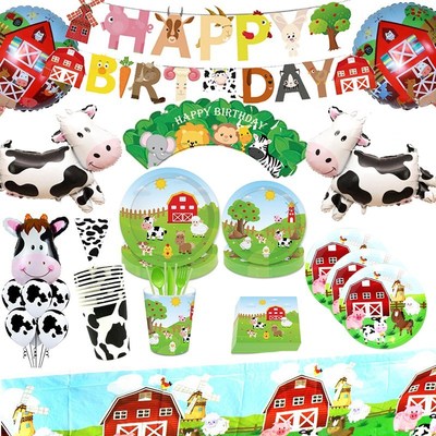 Farm Animals Cow Theme Kids Birthday Parties Decor Party