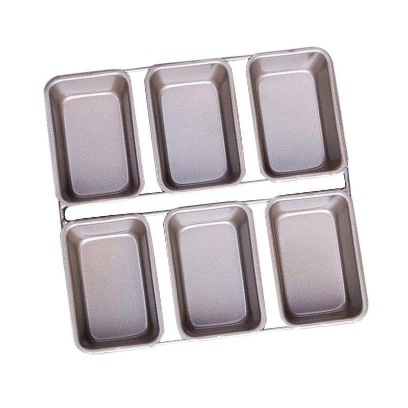6 Cavity Metal Loaf Non Stick Pan Bakeware Mini Deserts Brea