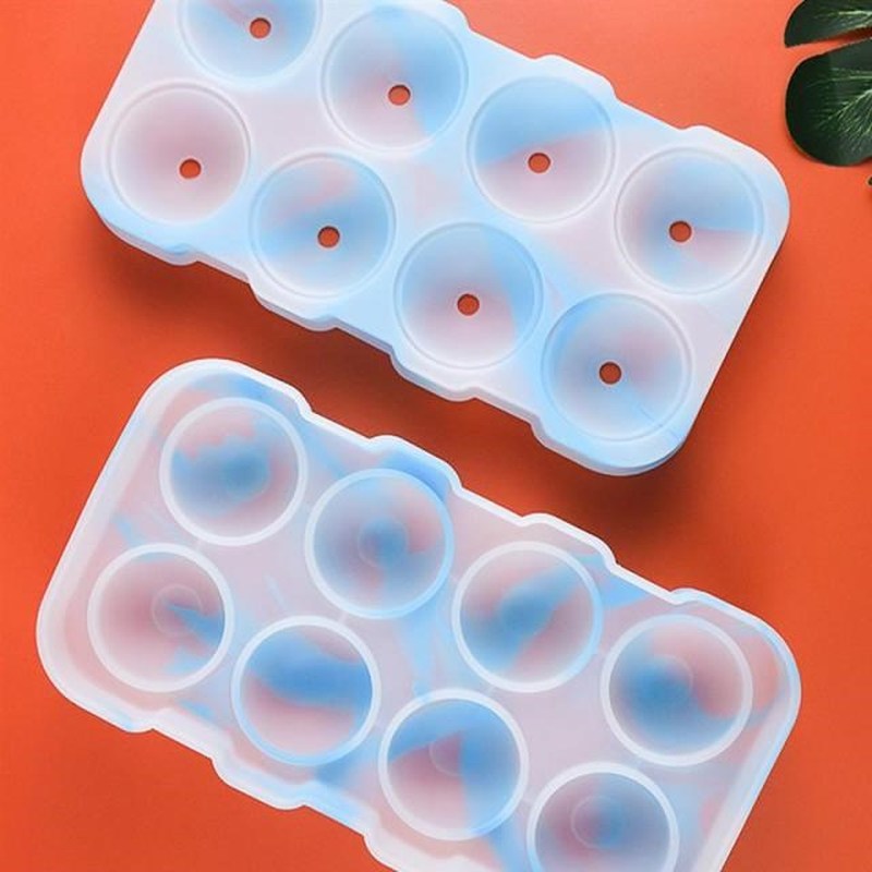 8 Holes Silicone Ice Ball Mold Tray Ice Cube Maker Diameter