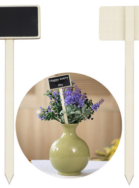 10PCS Mini Garden Labels Wooden Chalkboard Plant Markers