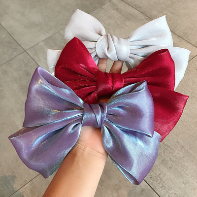 High Quatity Solid Color Big Bow Hair Ties Sweet Hairpins fo