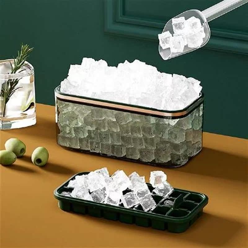 Ice Cube Stencil Large Capacity Ice Tray Ice Box with Lid