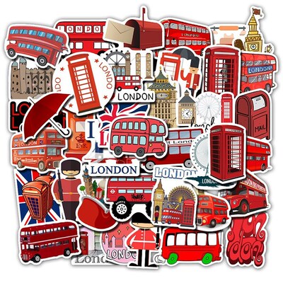 50Pcs England Landmark British London Bus ers Telephone Deco