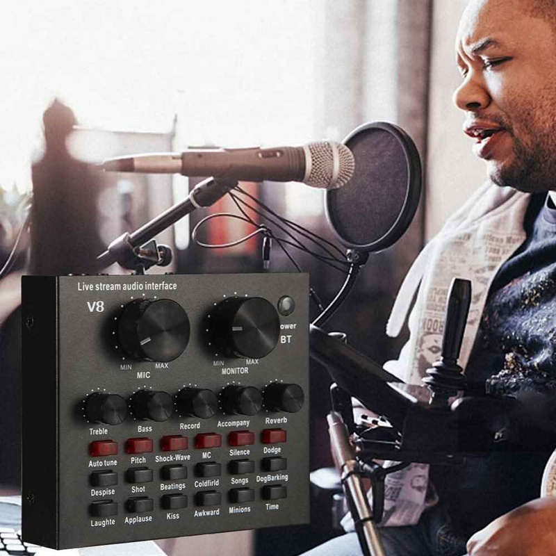 V8 Audio Mixer Sound Card for Recording SB Audio Interface I