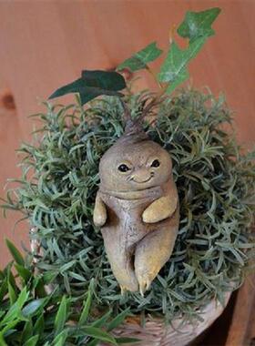 Mandrake Elves Figure Statue Plant Potted 8cm Cute Garden