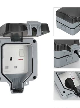 IP66 Weatherproof Outdoor Wall Power Socket 13A Single Stand