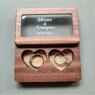 Personalized Wedding Ring Box Wooden Wedding Ring Bearer Box