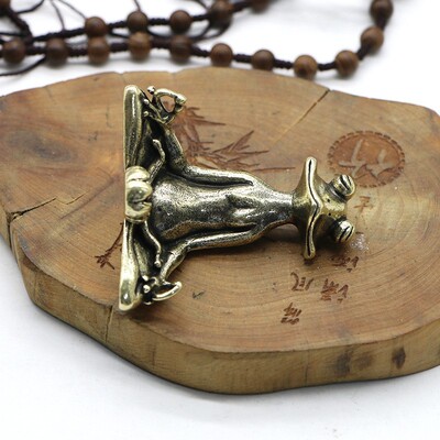 Retro Brass Meditate Zen Buddhism Frog Statue Small