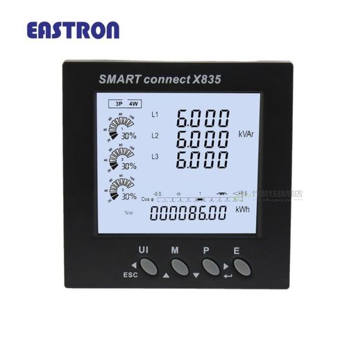 Smart connect X835 three phase four wire 1A/5A CT connected