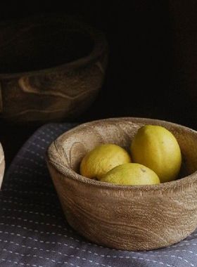 S M L Log Wood Serving Dish Home Table Dessert Food Fruit