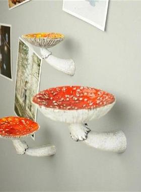 Mushroom Hanging Shelf Resin Wall Floating Decor Ornaments