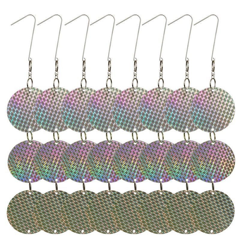24PCS/Set Bird Repellent Discs Reflective Hanging Device to