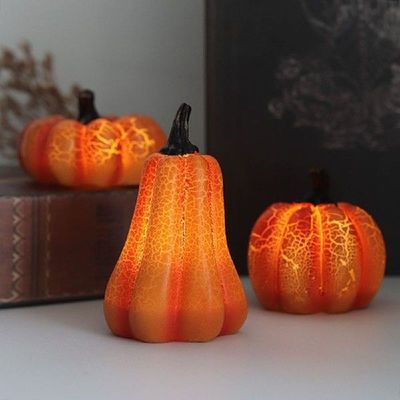 LED Lighting Pumpkin Lantern Halloween Candle LED Colorful